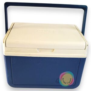 Vintage Coleman 5205 Cooler 6 Pack Blue Lunchbox Flip Top Lid Retro USA